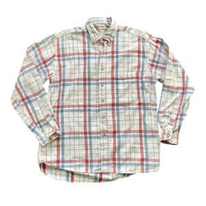 FIELDMASTER Plaid Button Down Shirt Mens Sz Medium 100% Cotton Cabincore
